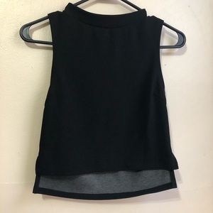 Black mock neck crop top
